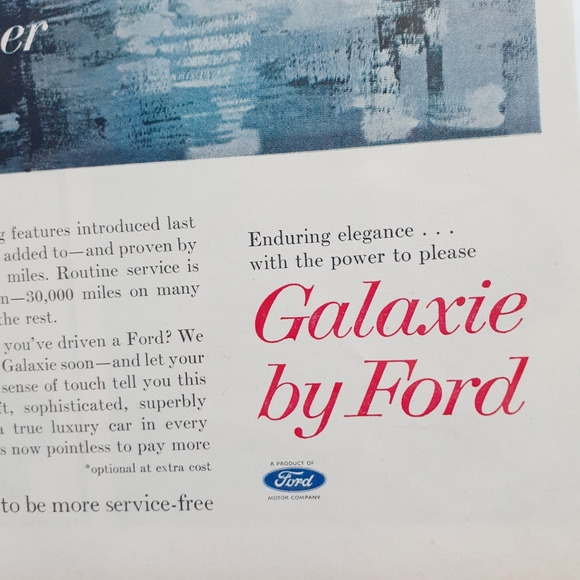 VTG 1961 Ford Galaxie Automobile Magazine Print Ad - Picture 5 of 8